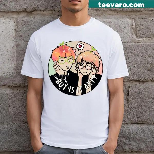 T-shirt with the phrase 'But Is It Art' in bold typography