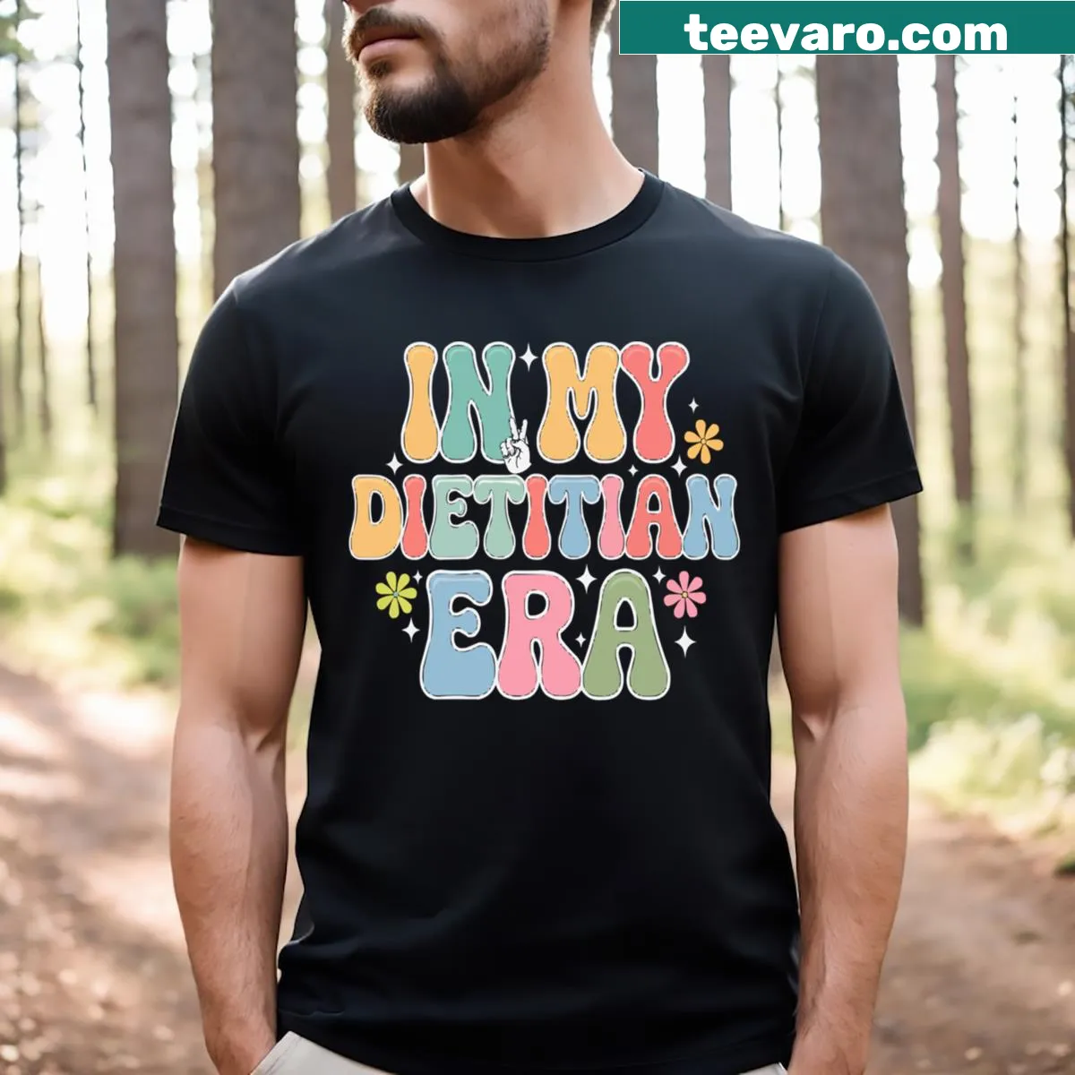 Funny dietitian-themed t-shirt with playful typography — on a men's t-shirt