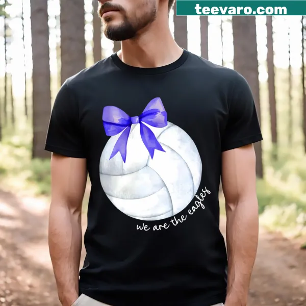 Volleyball design with a bow on a T-shirt