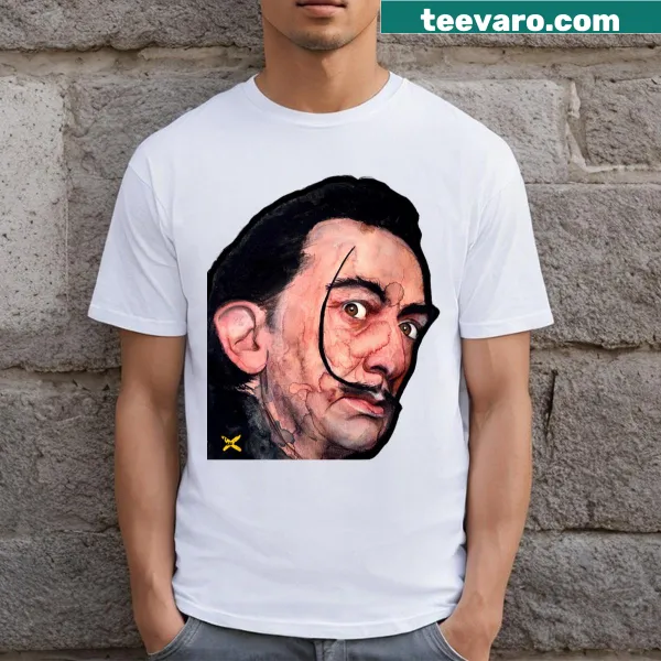 T-shirt featuring an artistic graphic of Dali's famous mustache