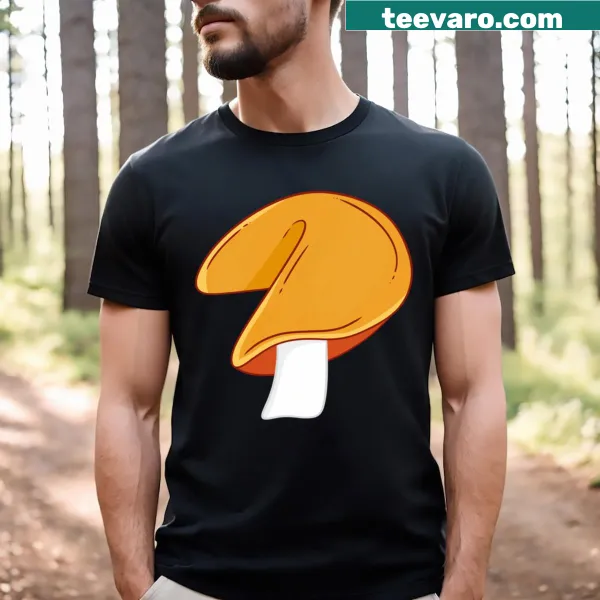 T-shirt featuring a playful graphic of a fortune cookie.