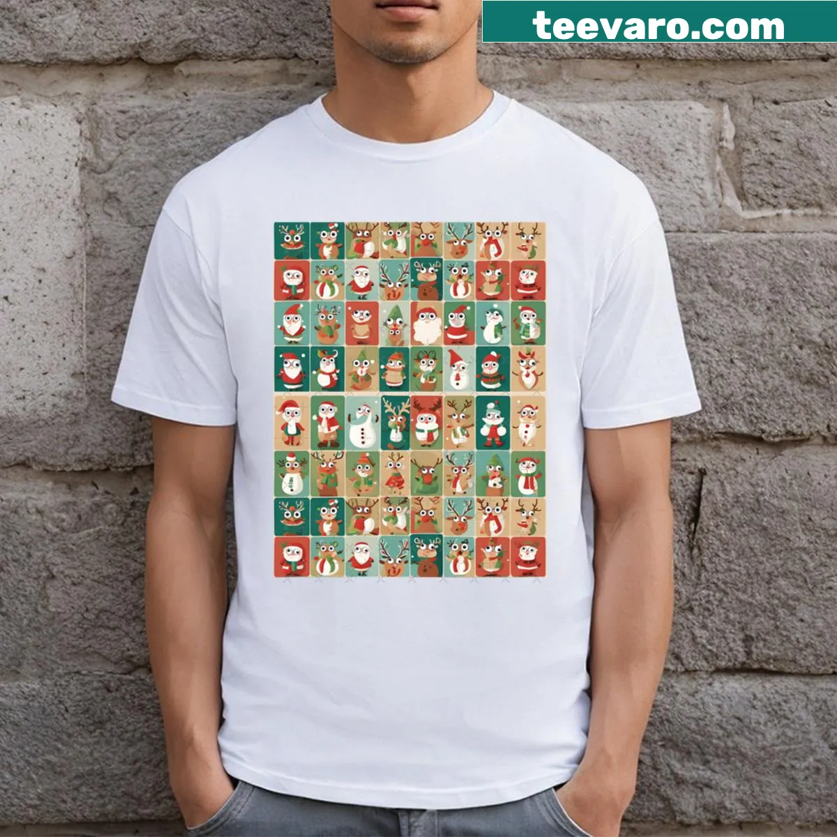 Cheerful shirt with 'Fun Christmas Vibes' phrase printed — on a men's t-shirt
