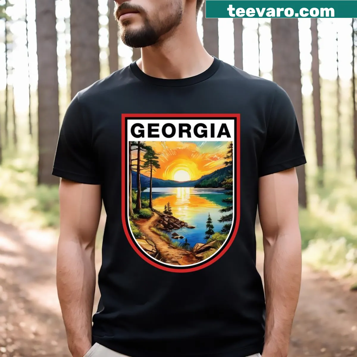 Georgia USA text graphic on a proud T-shirt — on a men's t-shirt