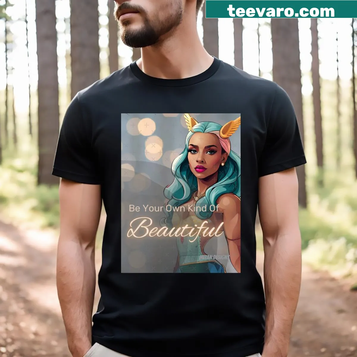 T-shirt with 'Champion Woman' quote inspired by Athena in elegant font — on a men's t-shirt