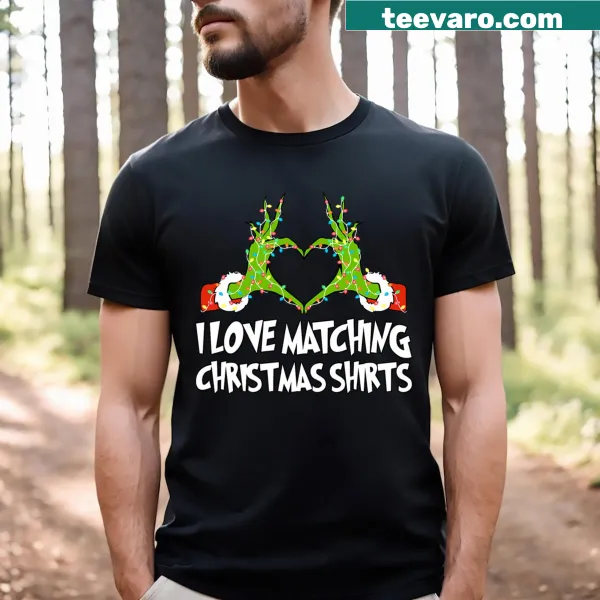 Text 'I Love Matching Christmas But I Don't' on t-shirt