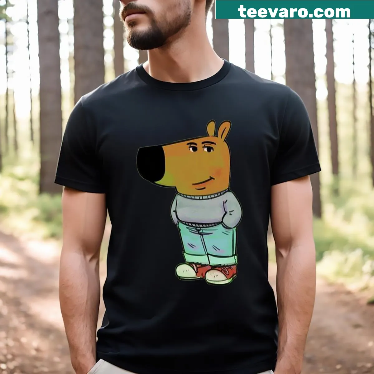 Chill Guys T-shirt featuring bold typography — on a men's t-shirt