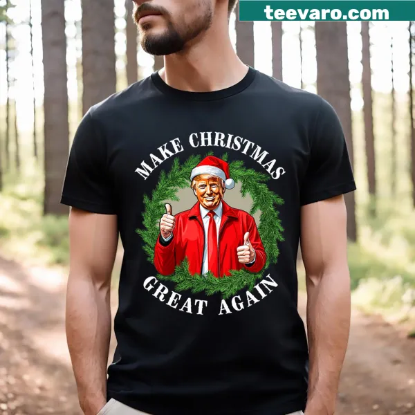 T-shirt with 'Make Christmas Great Again' text for festive occasions