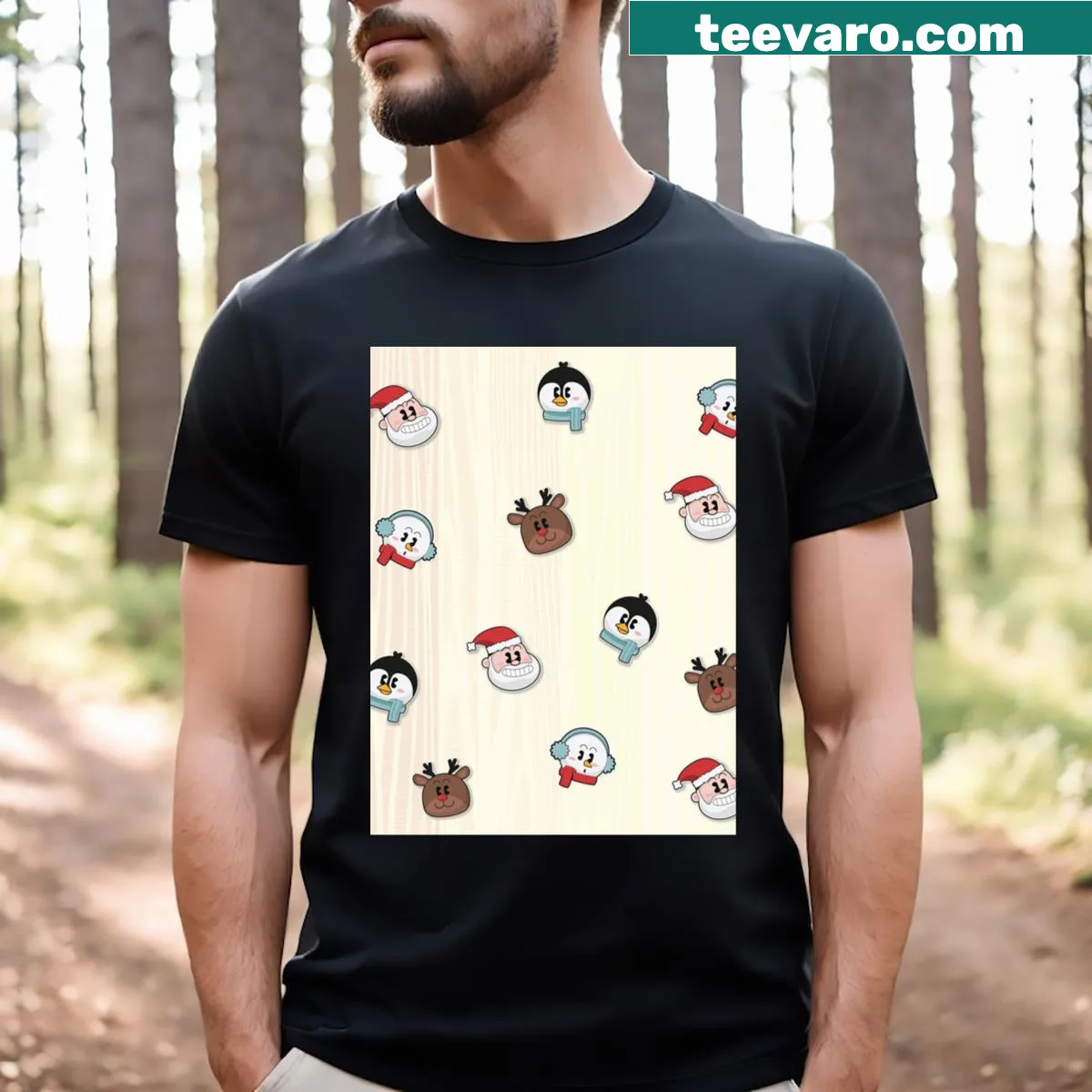 Graphic T-shirt featuring Merry Christmas Crew Partner design — on a men's t-shirt