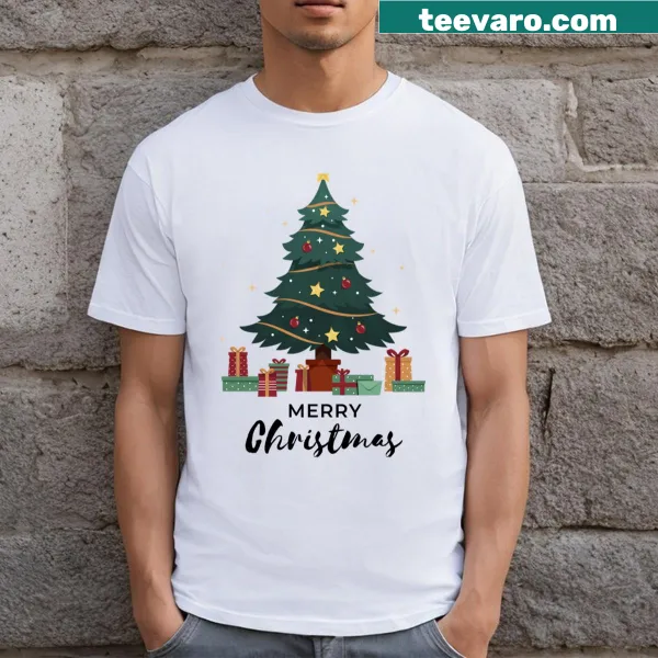 T-shirt with cheerful text 'Merry Christmas!' in festive font