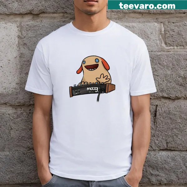 Humorous T-shirt featuring 'Moog On A Moog' design