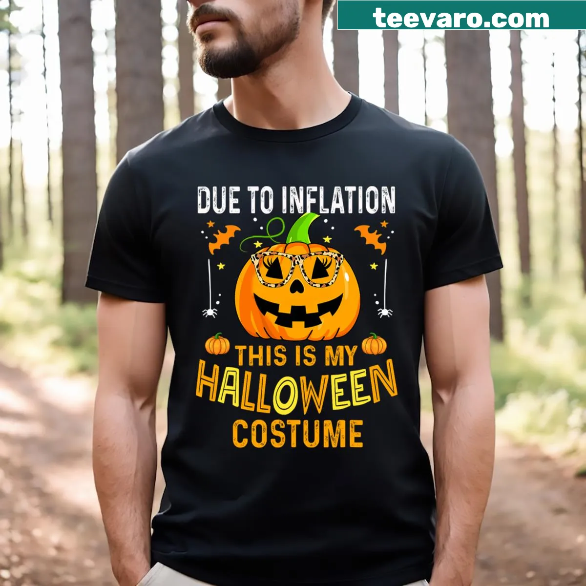 Funny pumpkin design t-shirt for Halloween 2024 — on a men's t-shirt