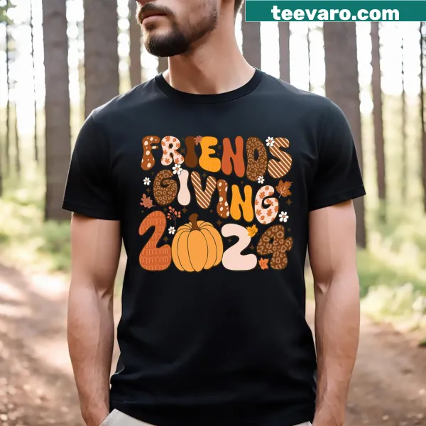 Retro Friendsgiving T-shirt with a Thanksgiving theme