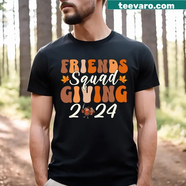 Retro Friendsgiving Squad T-shirt with Thanksgiving design