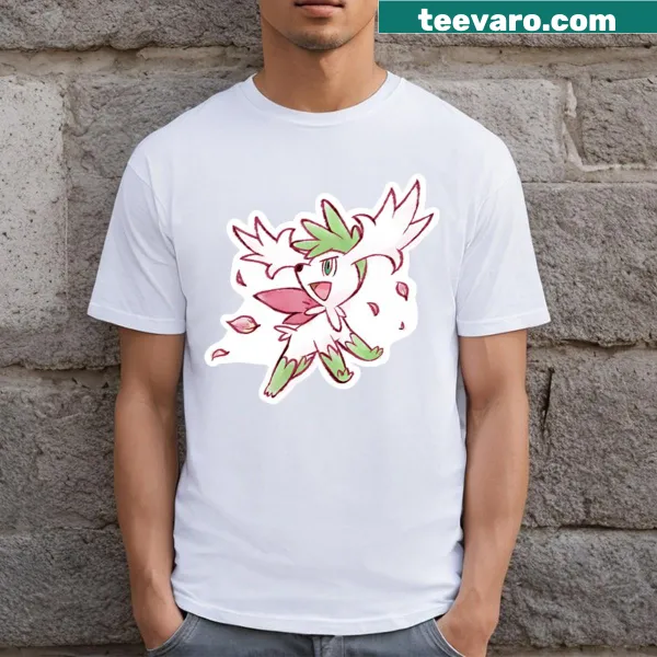 T-shirt featuring Shaymin from Pokémon.