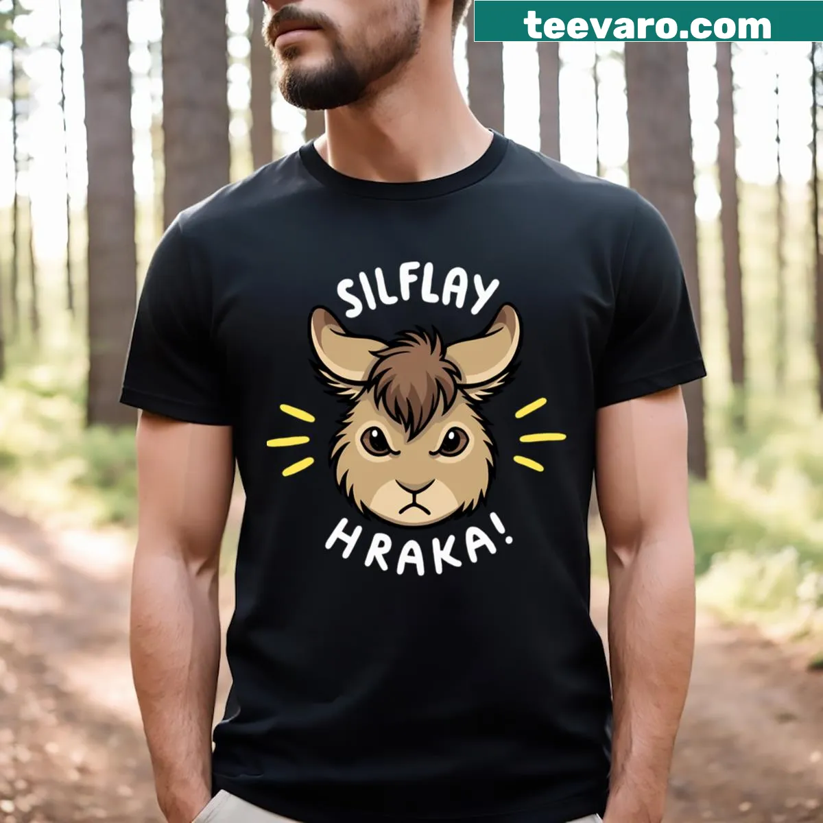 Illustrative t-shirt inspired by storytelling and nature — on a men's t-shirt