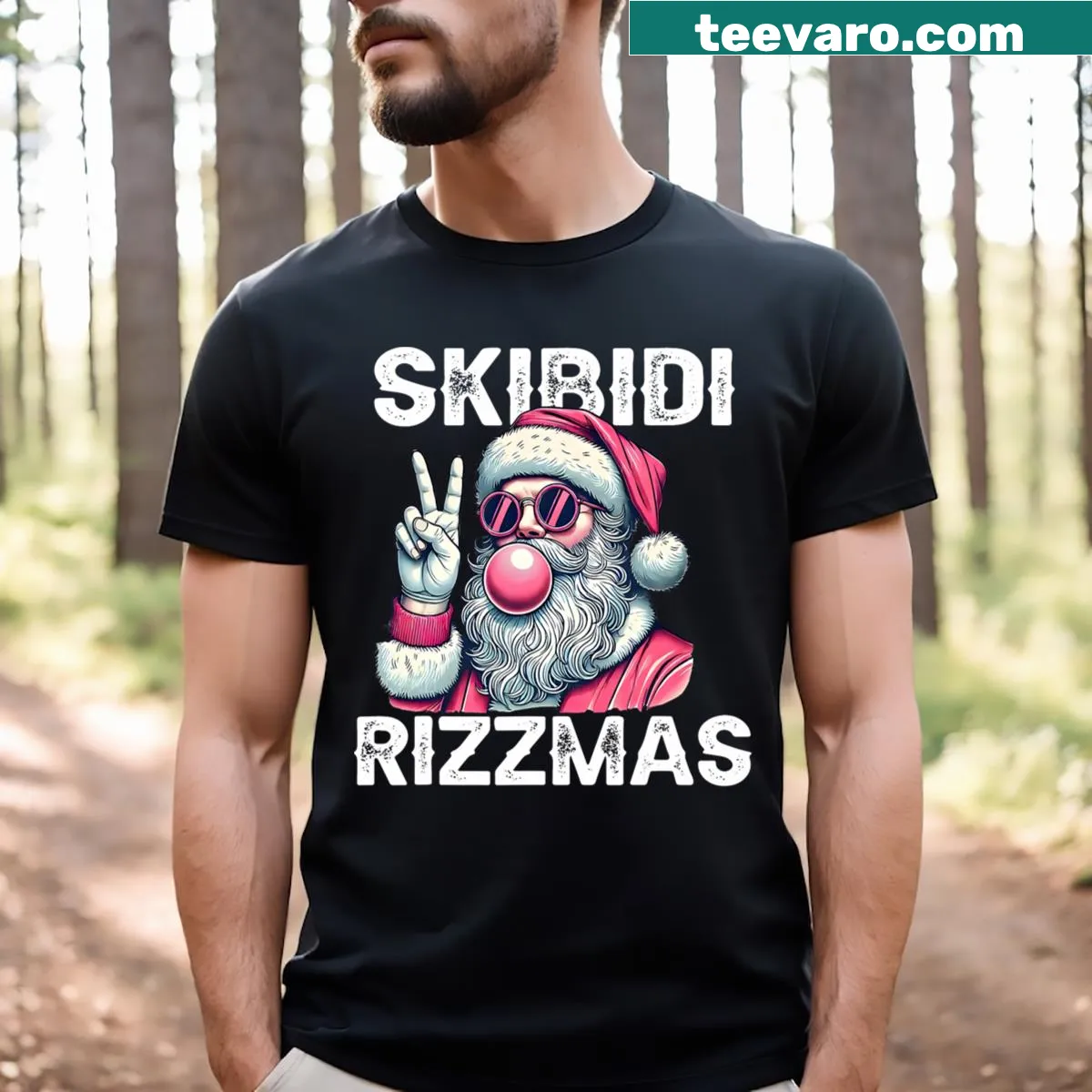Cheerful Christmas t-shirt design for men and kids — on a men's t-shirt