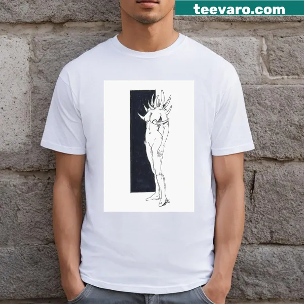 Minimalist graphic of a spike on a t-shirt