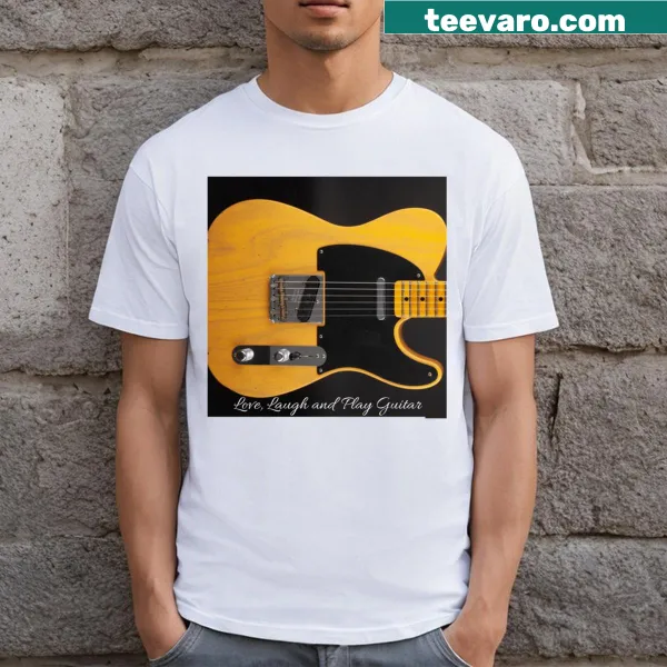 Illustration of a Telecaster guitar on a t-shirt for music lovers
