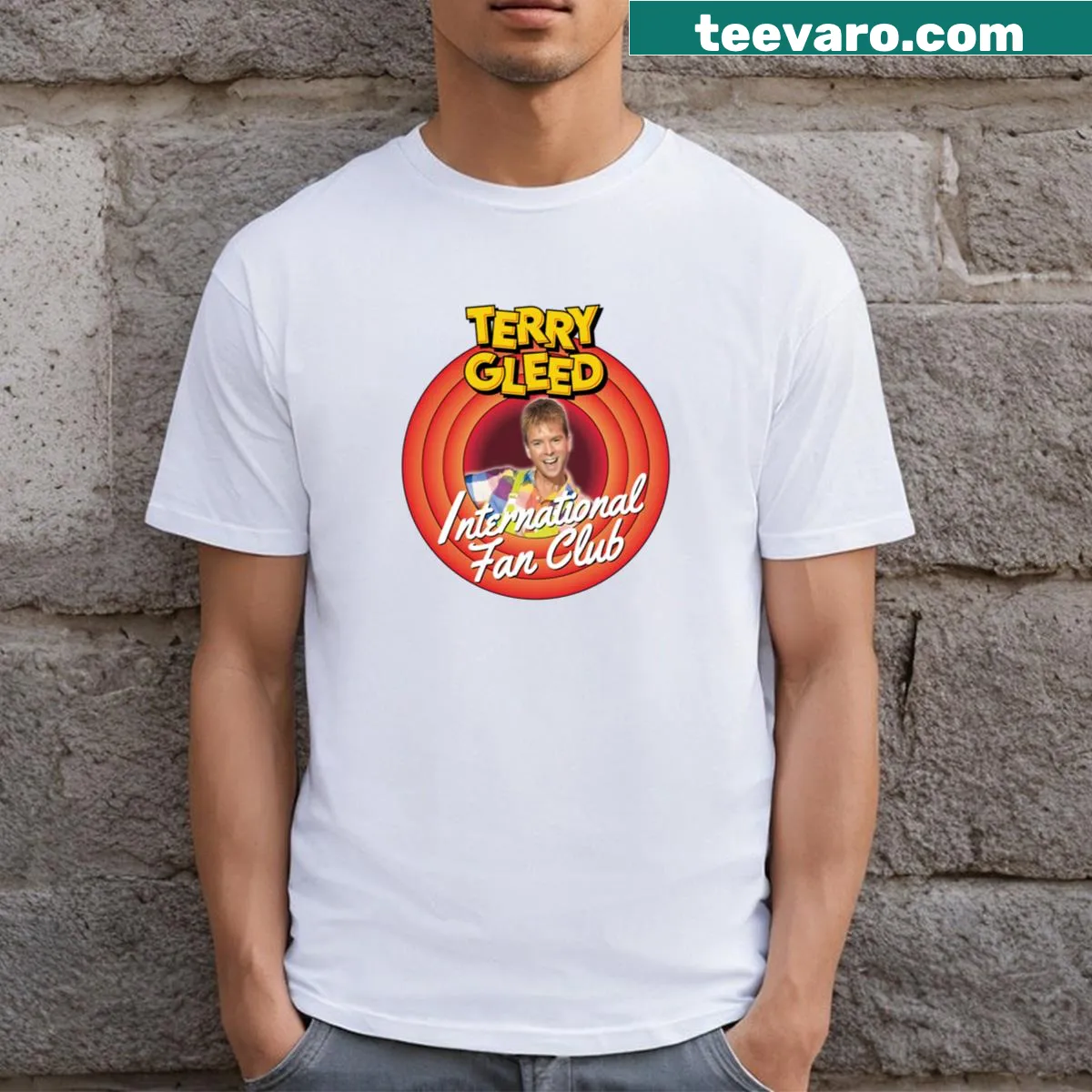 Fan club graphic on a t-shirt celebrating Terry Gleed — on a men's t-shirt