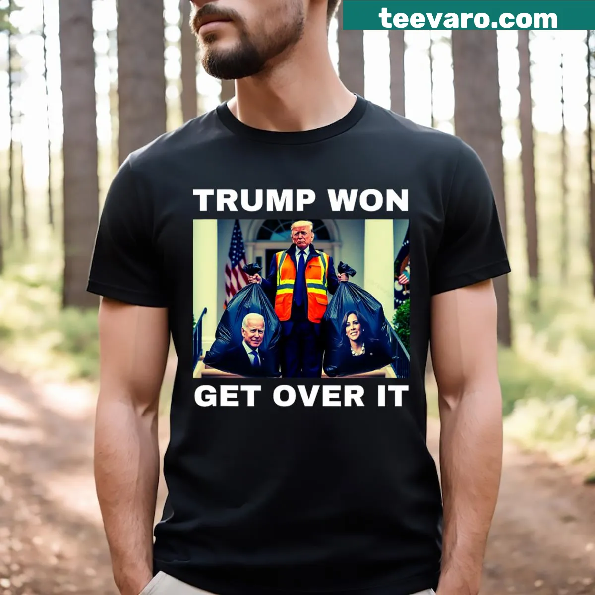 Bold MAGA graphic T-shirt with Trump Won message — on a men's t-shirt