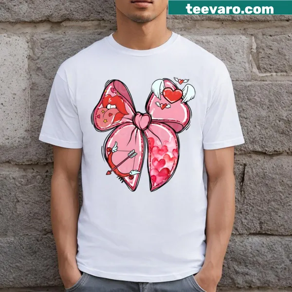 Vintage Valentine Vibes T-shirt with playful coquette design