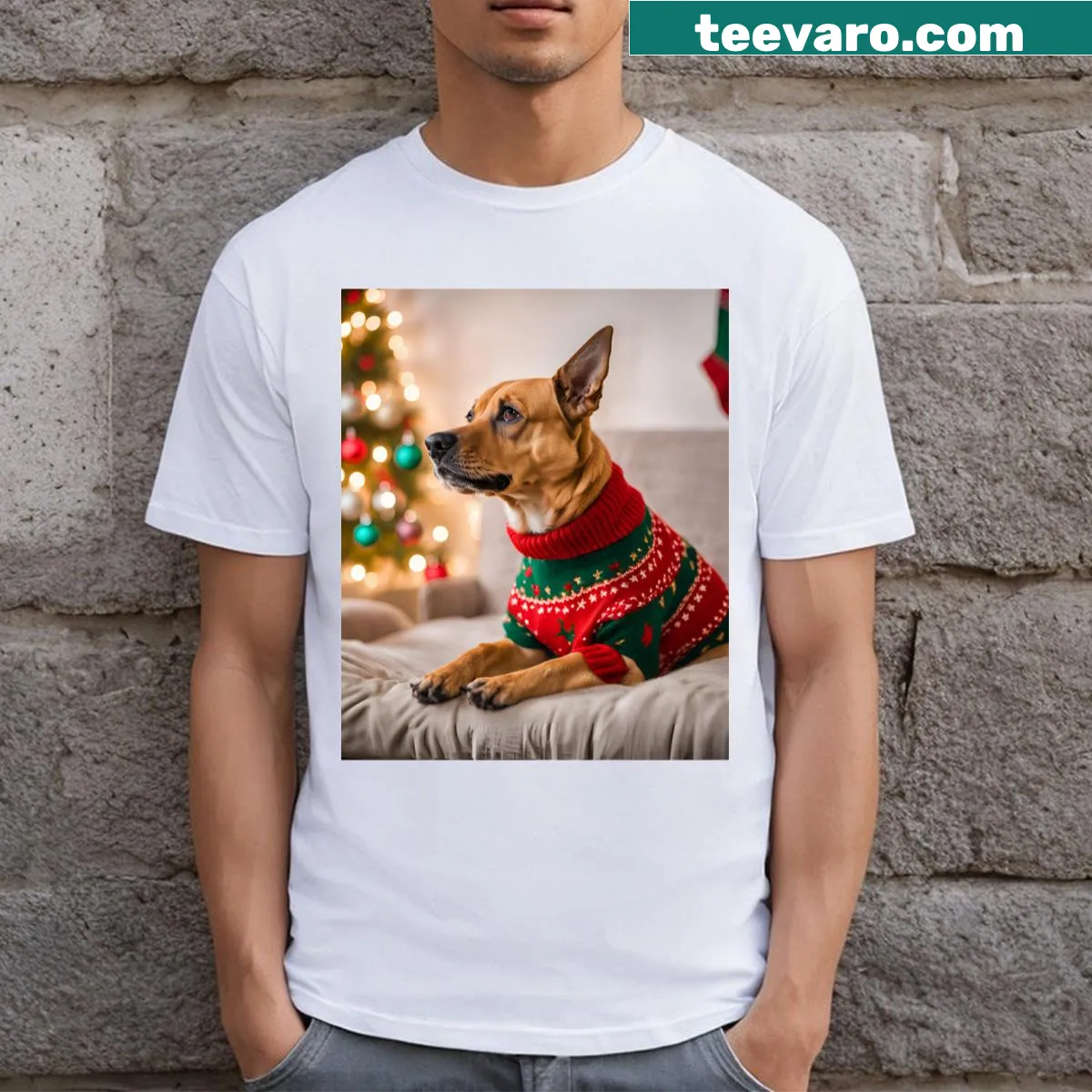 Vintage 'Friends' themed Christmas t-shirt — on a men's t-shirt