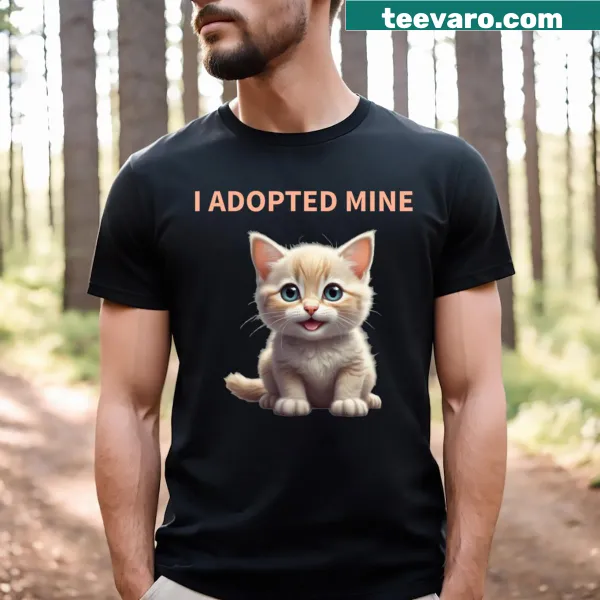 Adoption-themed T-shirt featuring an adorable little kitten illustration