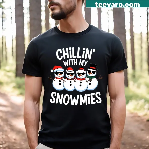 Funny Christmas T-shirt for kids featuring snowmen design