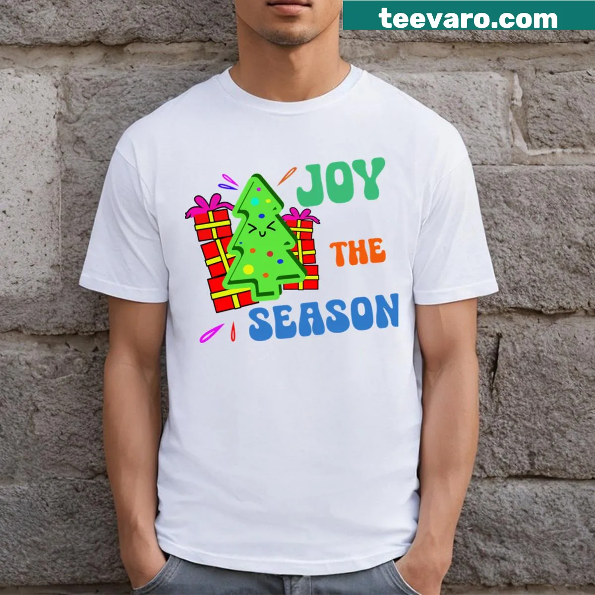 Festive holiday-themed T-shirt illustration — on a men's t-shirt