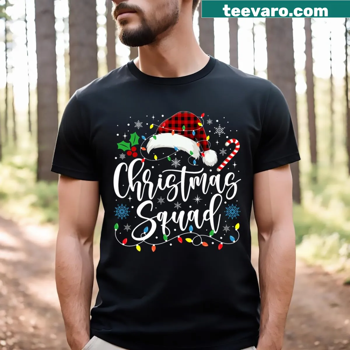 Matching Christmas t-shirt for family group gatherings — on a men's t-shirt