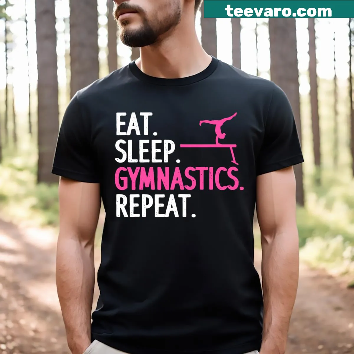 Illustration of gymnastics art on a kids' T-shirt. — on a men's t-shirt