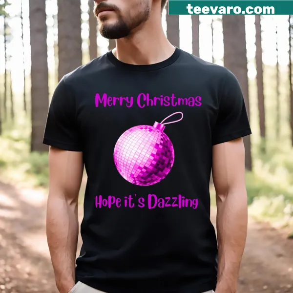 Christmas T-shirt featuring a playful mirrorball bauble illustration