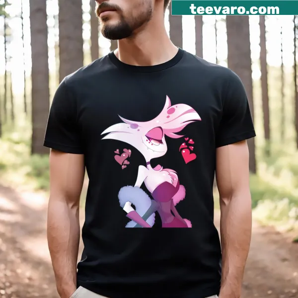 Hazbin Hotel t-shirt featuring Angel Dust character