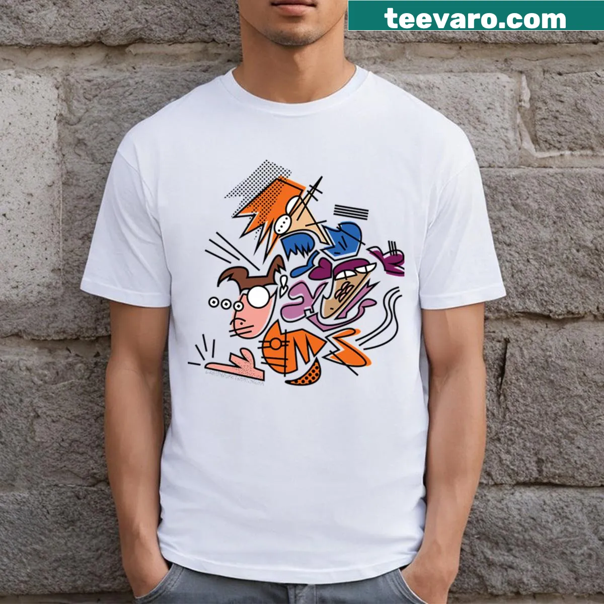 Humorous graphic T-shirt celebrating home movies with playful typography — on a men's t-shirt