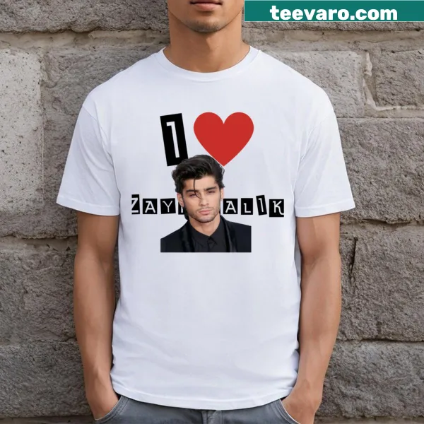 I Heart Zayn Malik graphic t-shirt featuring playful typography