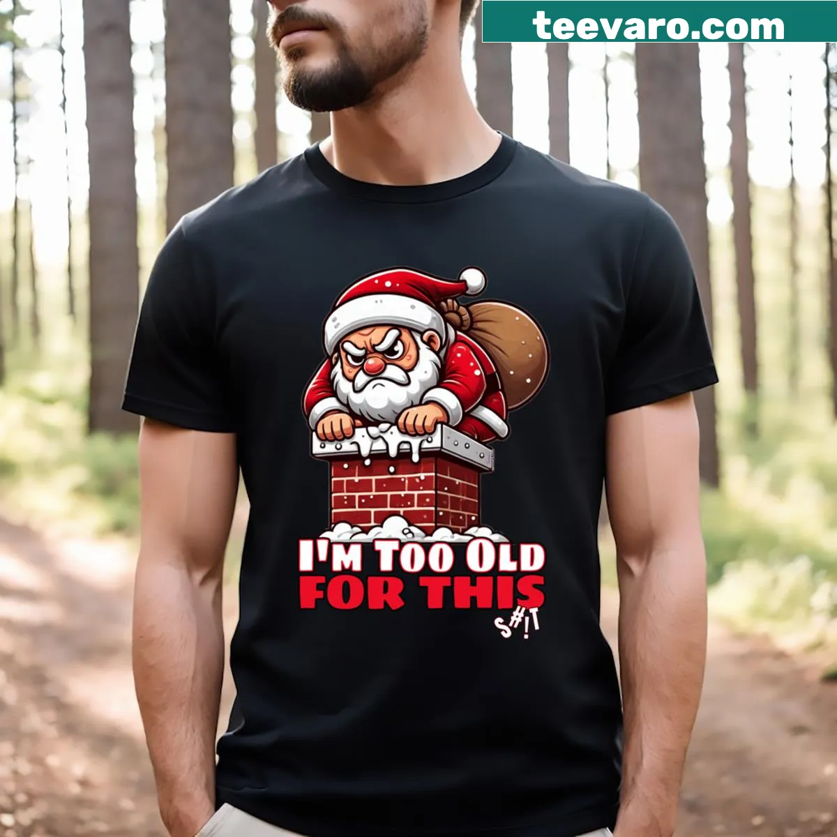 Funny t-shirt with the humorous message about Grumpy Santa — on a men's t-shirt