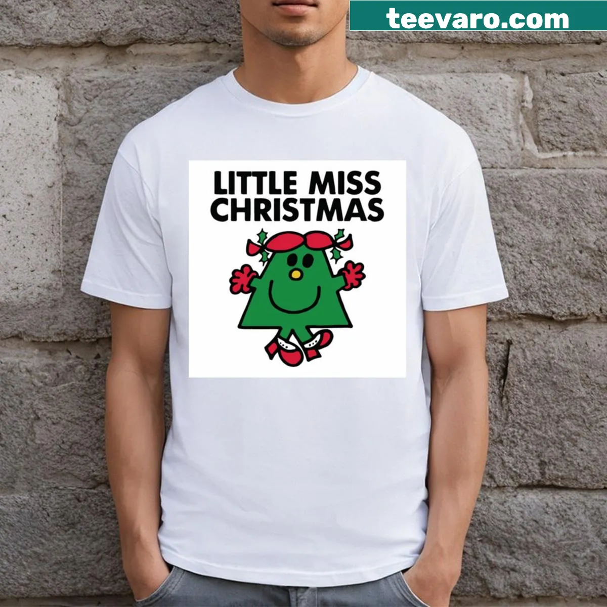 Cute Christmas-themed design for kids on a t-shirt. — on a men's t-shirt