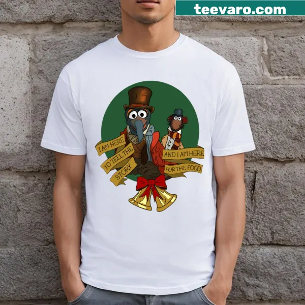 Muppet Christmas Carol graphic T-shirt with festive characters