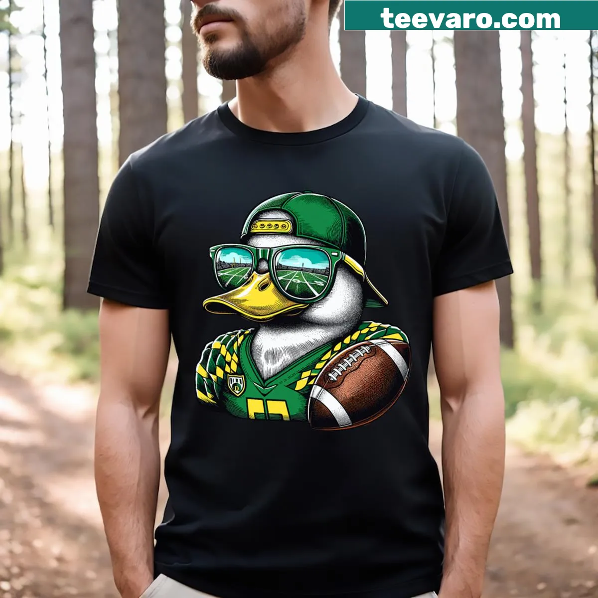 Oregon-themed T-shirt with illustrated design for kids — on a men's t-shirt