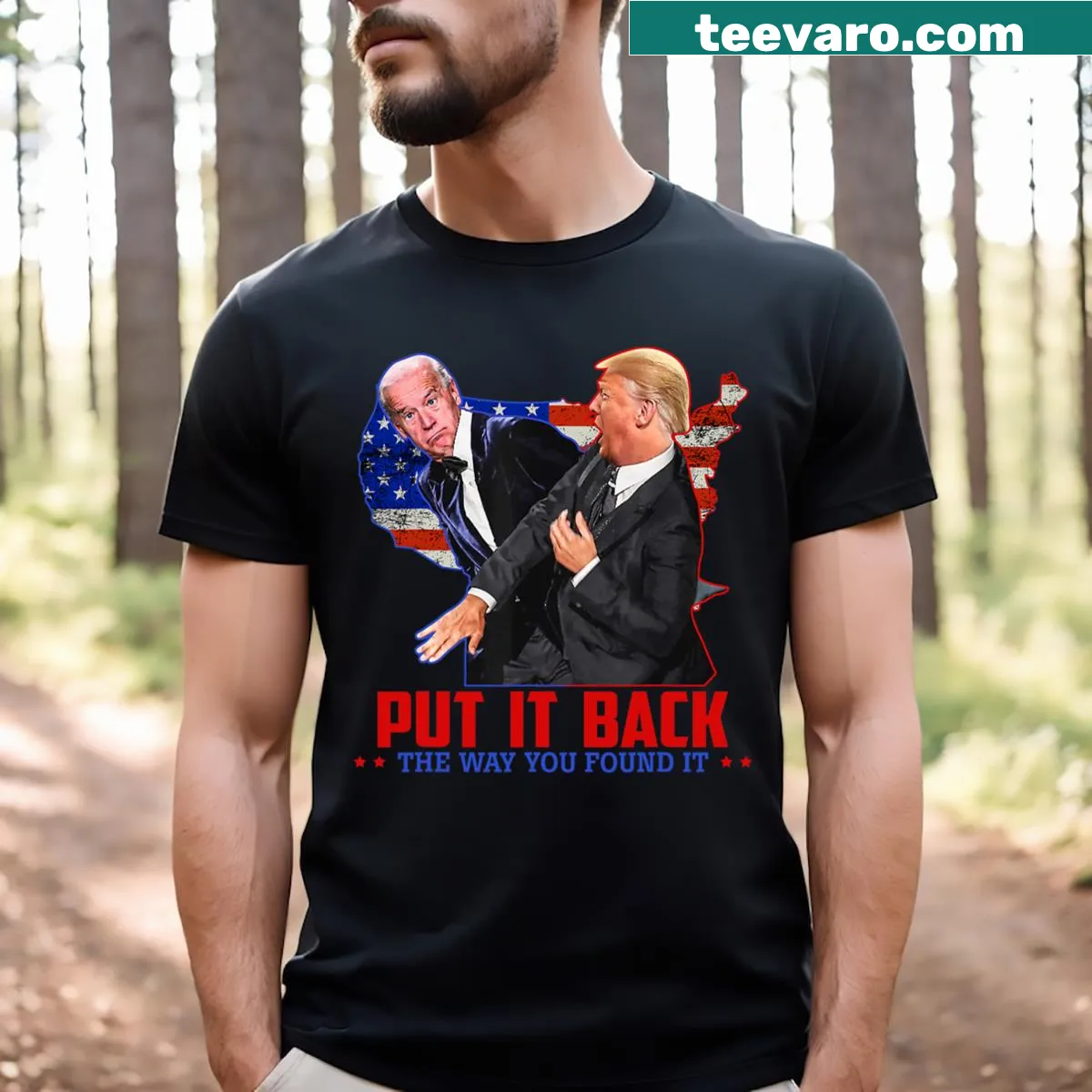 Funny political T-shirt with humorous anti Biden phrase — on a men's t-shirt