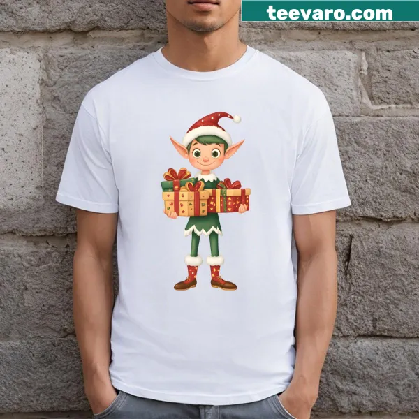 Illustration of Santa's elf on T-shirt