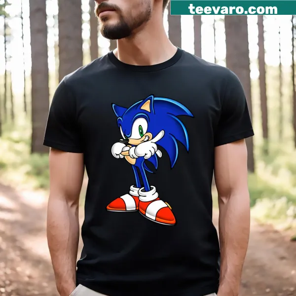 Action pose of Shadow the Hedgehog in graphic design