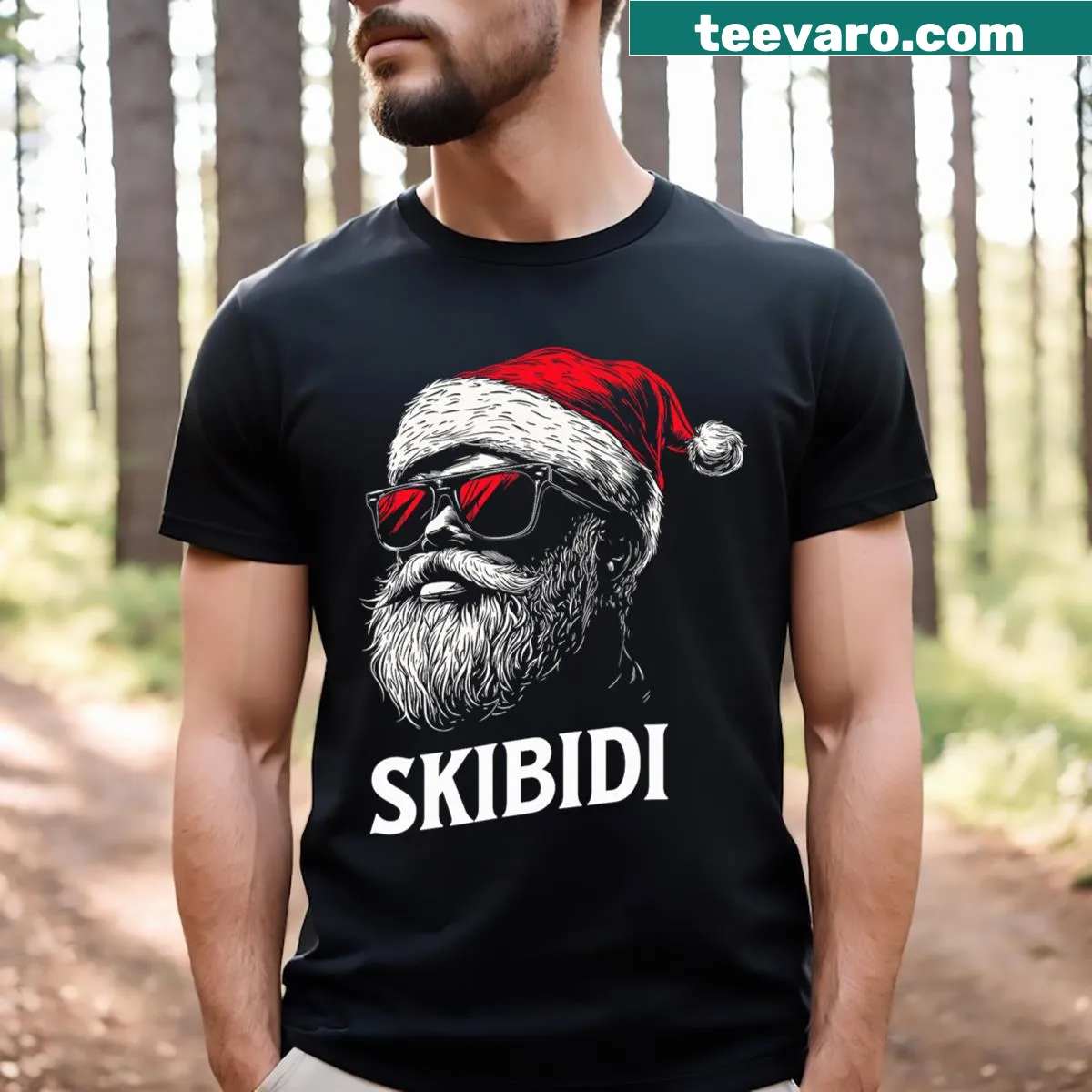 Cartoon Santa Claus t-shirt for kids celebrating Christmas. — on a men's t-shirt