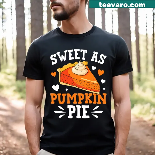 Cartoon graphic of a slice of pumpkin pie with cute expressions