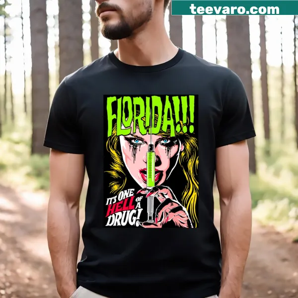 Typographic T-shirt inviting travel to Florida