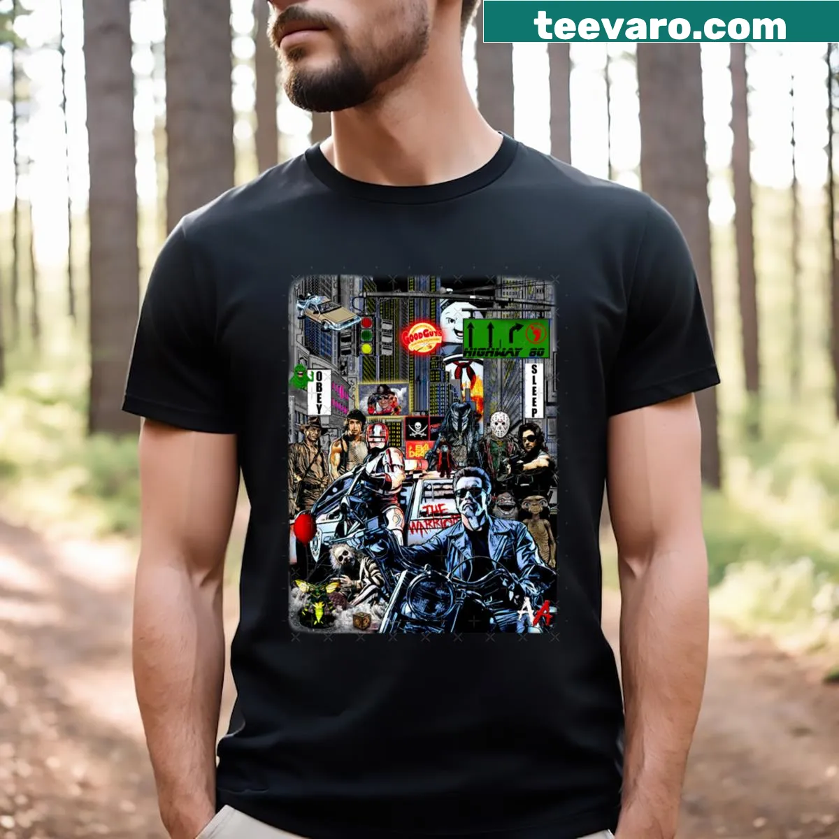 Vintage-style t-shirt celebrating the 1980s with a nostalgic graphic — on a men's t-shirt