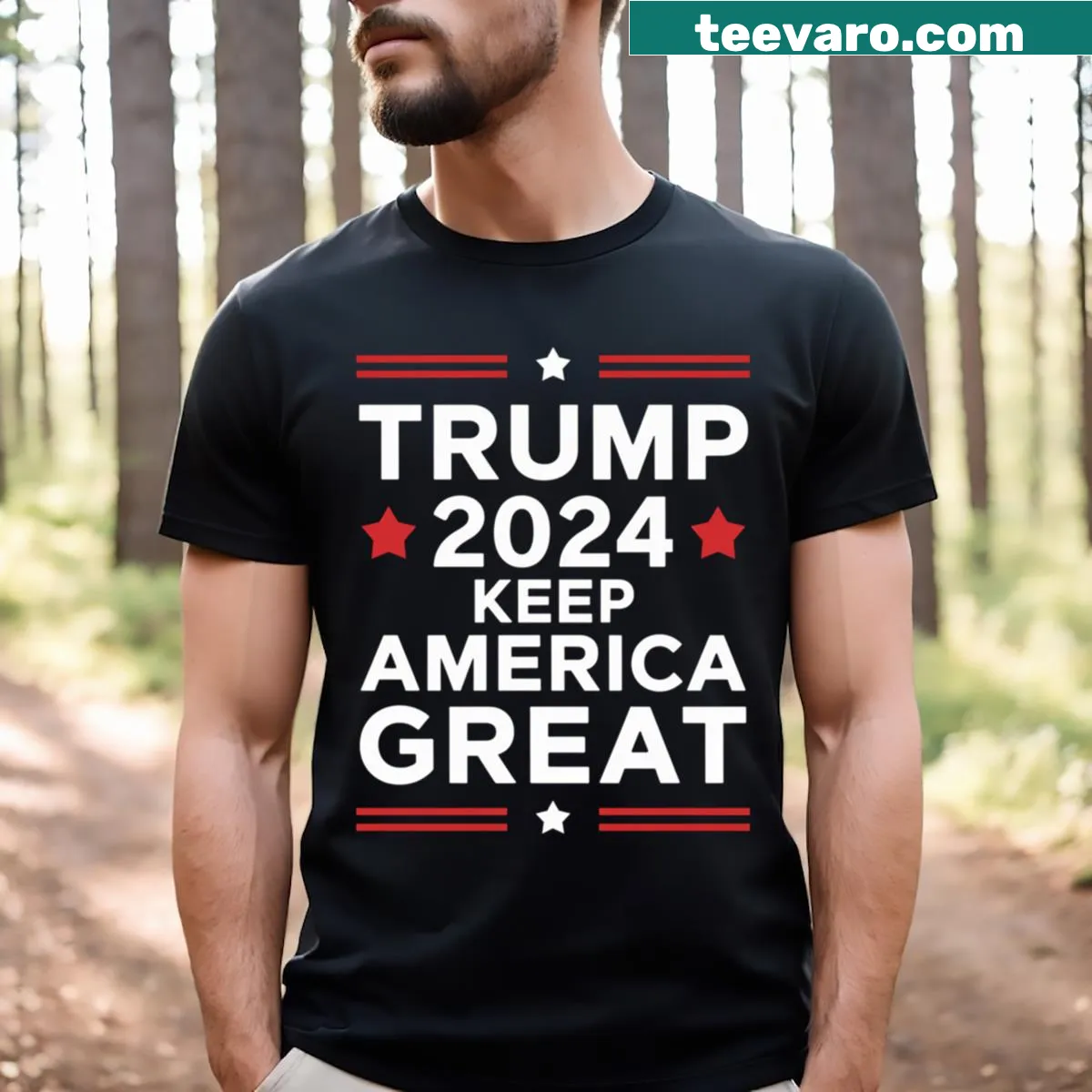 Patriotic T-shirt with bold graphic for the 2024 elections — on a men's t-shirt