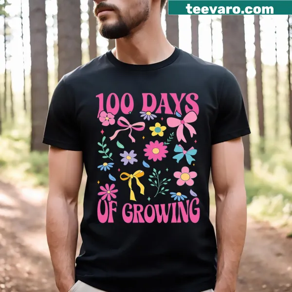 Cheerful t-shirt celebrating the 100th day of school