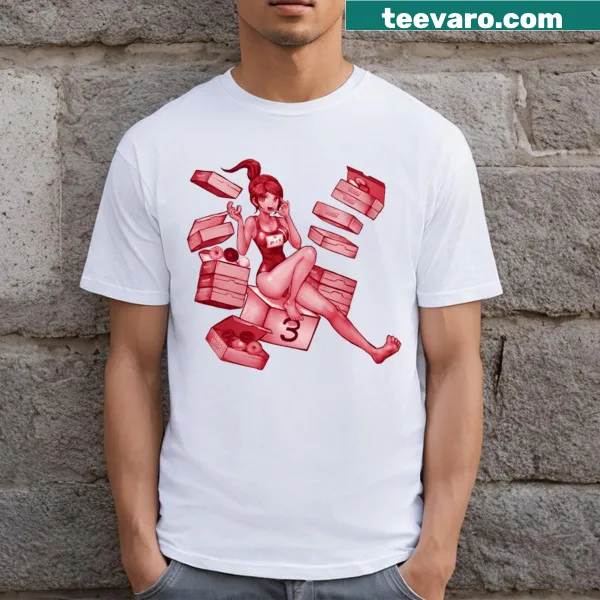 Minimalist monochromatic graphic T-shirt featuring Aoi Asahina