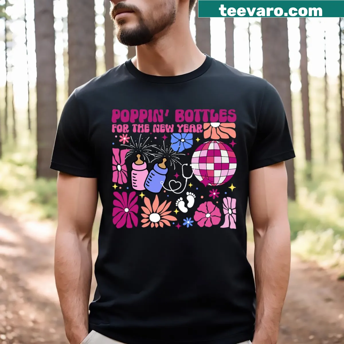 NICU Crew Nurse T-shirt with a positive New Year message — on a men's t-shirt